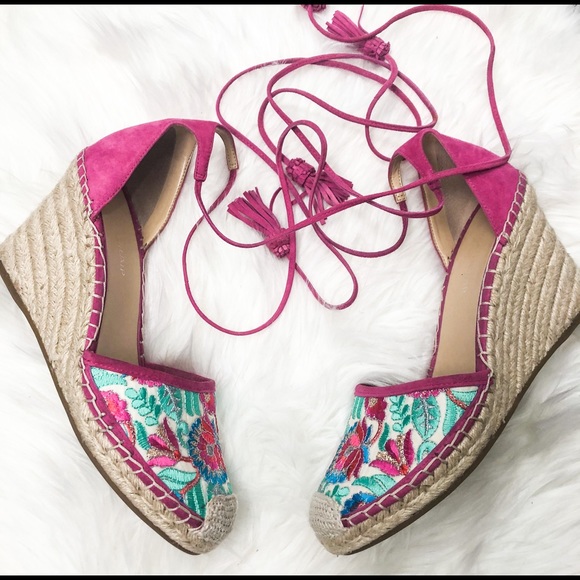 Ivanka Trump Shoes - IVANKA TRUMP EMBROIDERED ESPADRILLES